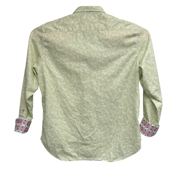 Robert Graham Classic Fit Spring Green Ivy Print Colorful Flip Cuffs Size XL - Picture 9 of 9